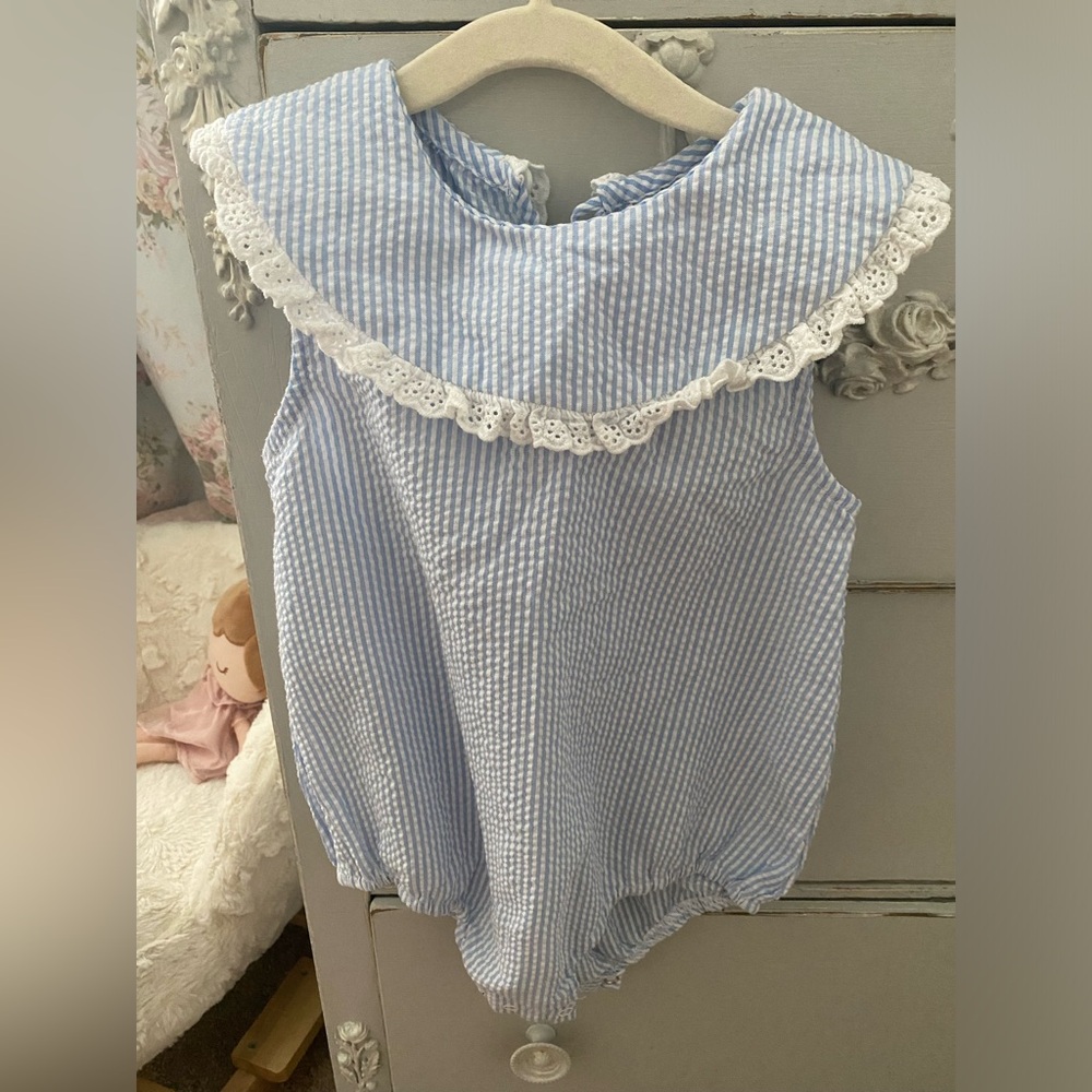 Seersucker toddler one piece bubble Lil Cactus
